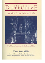 The cover of The Great Detective At the Crucible of Life features a drawing of a shadowy figure in a cave.