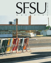 Previous cover of SFSU Magazine, featuring a Robert Bechtle painting.