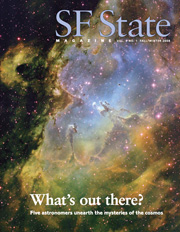 Fall/Winter 2008 SF State Magazine cover with photo of the Eagle Nebula