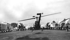 Photo of a helicopter landing near SF State