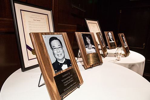 Awards on table for alumni