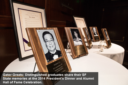 Awards on table for alumni