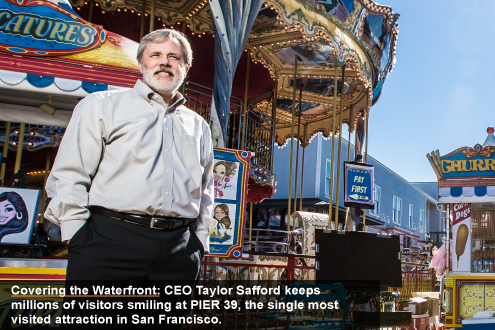 Alum Taylor Safford stands on the boardwalk at Pier 39. Photos by Eric Millette