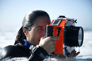 Sachi Cunningham shooting in the ocean