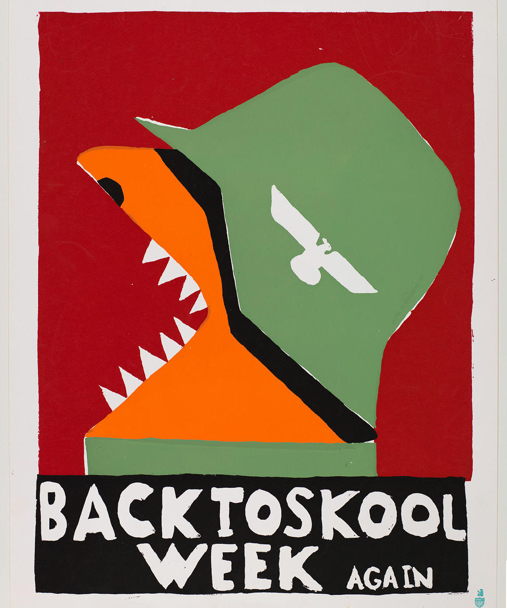 Poster of soldier with text: Back to Skool Week again