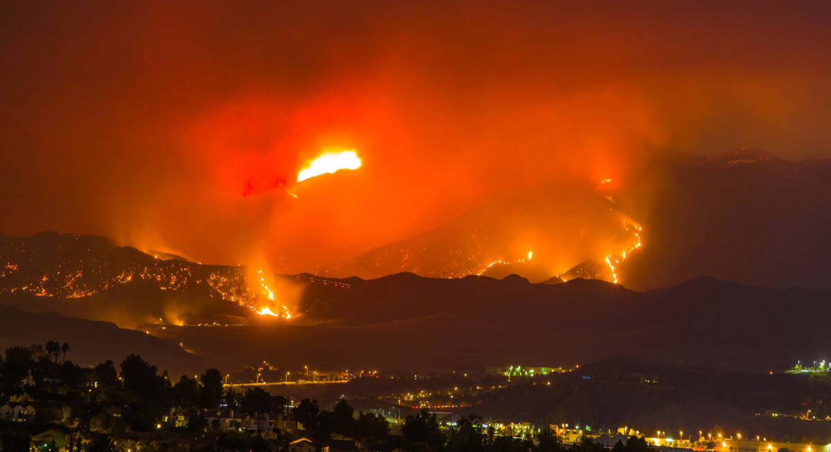 Landscape shot of Napa Valley Wildfire