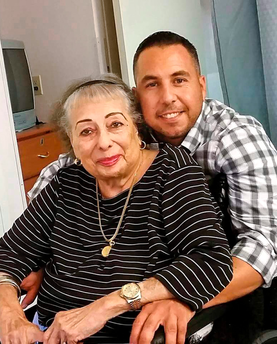 Michael Mendoza with his late grandmother