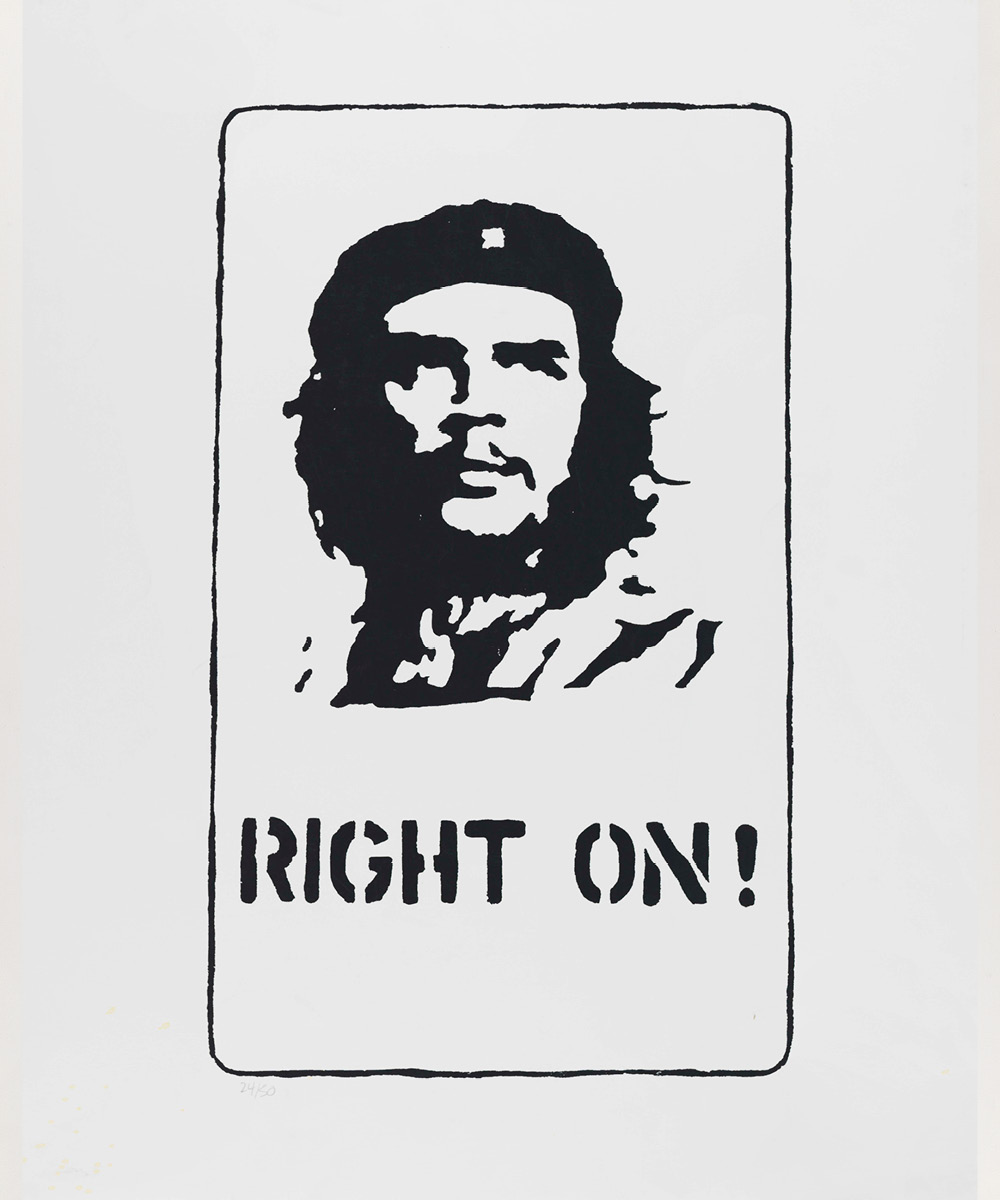 Poster of Che Guevara with text: Right on