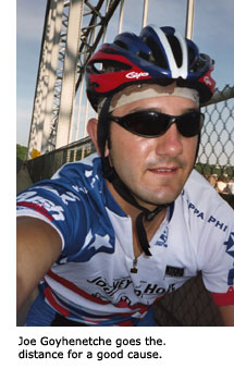Joe Goyhenetche riding his bike.