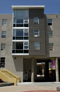A view of the Village at Centennial Square, one of the newest buildings on campus.