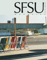 Cover of spring/summer 2006 magazine with photo-realistic painting of a street scene
