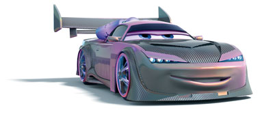 Boost, an animated sportscar from the movie Cars.