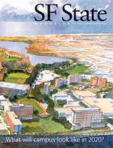 Spring/Summer 2008 SF State Magazine cover featuring a sketch of the future SF State campus