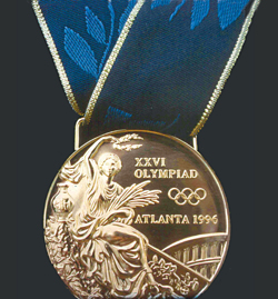 Photo of an Olympic medal.