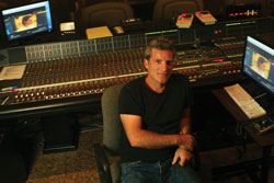 Photo of Oscar winner Ethan Van der Ryn on a Sony Studios sound stage at work on his latest project,