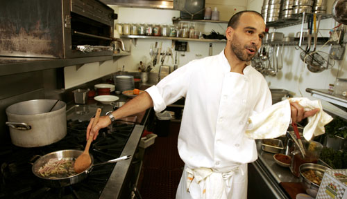 Photo of Mourad Lahlou in his kitchen
