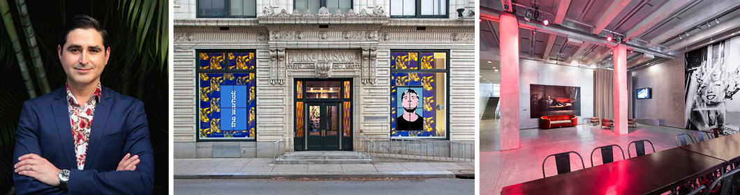 Jose Carlos Dias (left), outside of Andy Warhol Museum (middle), exterior of Museum (right)