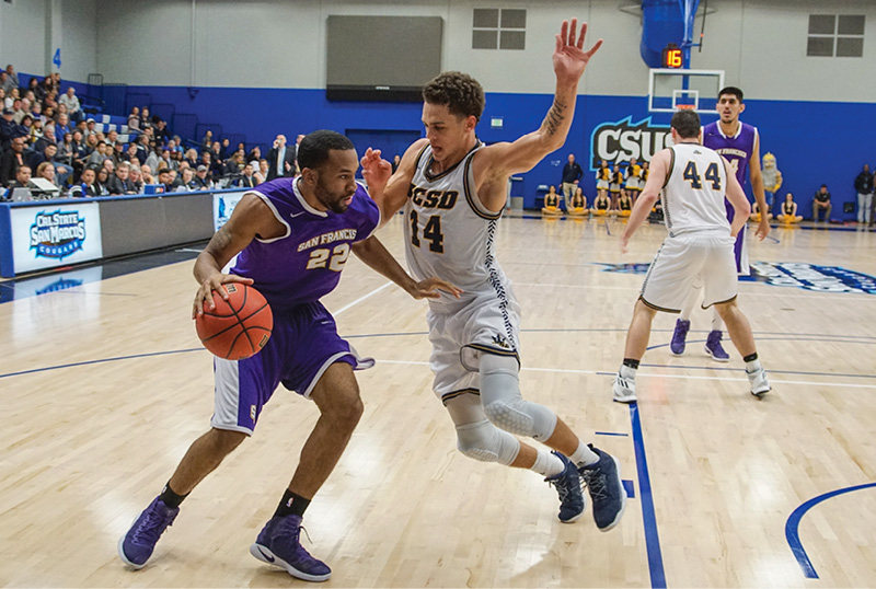 SF State Gators No. 22 being defended by UCSD No.14 in CCAA Tournament Championship