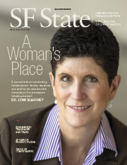 Cover of fall/winter 2019 magazine with portrait of Lynn Mahoney