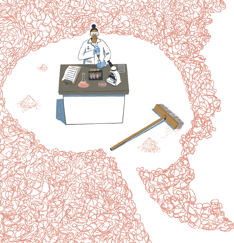 female scientist illustration