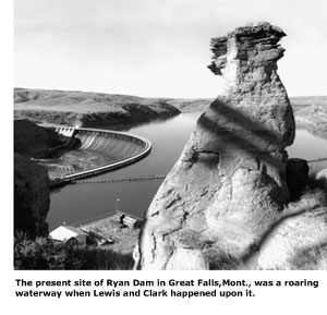 A picture of Ryan Dam in Great Falls, Montana.