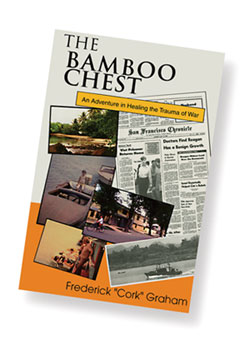 The cover of alumnus Frederick Cork Graham’s new memoir, “The Bamboo Chest,” with photos of Vietnam, where the story takes place