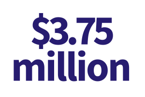$3.75 million written in purple