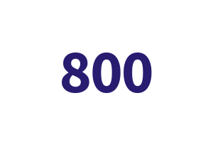 Number 800 written in purple