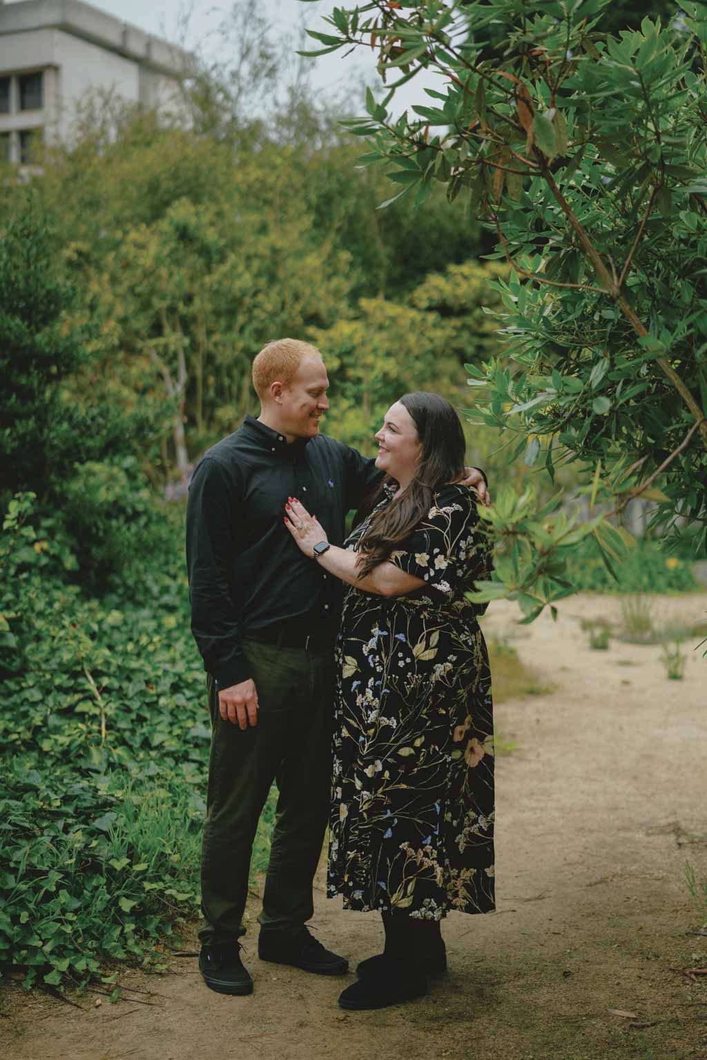 Amy and Charles embracing 