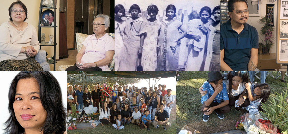 Scrapbook page of the Navarro Family, through different generations.