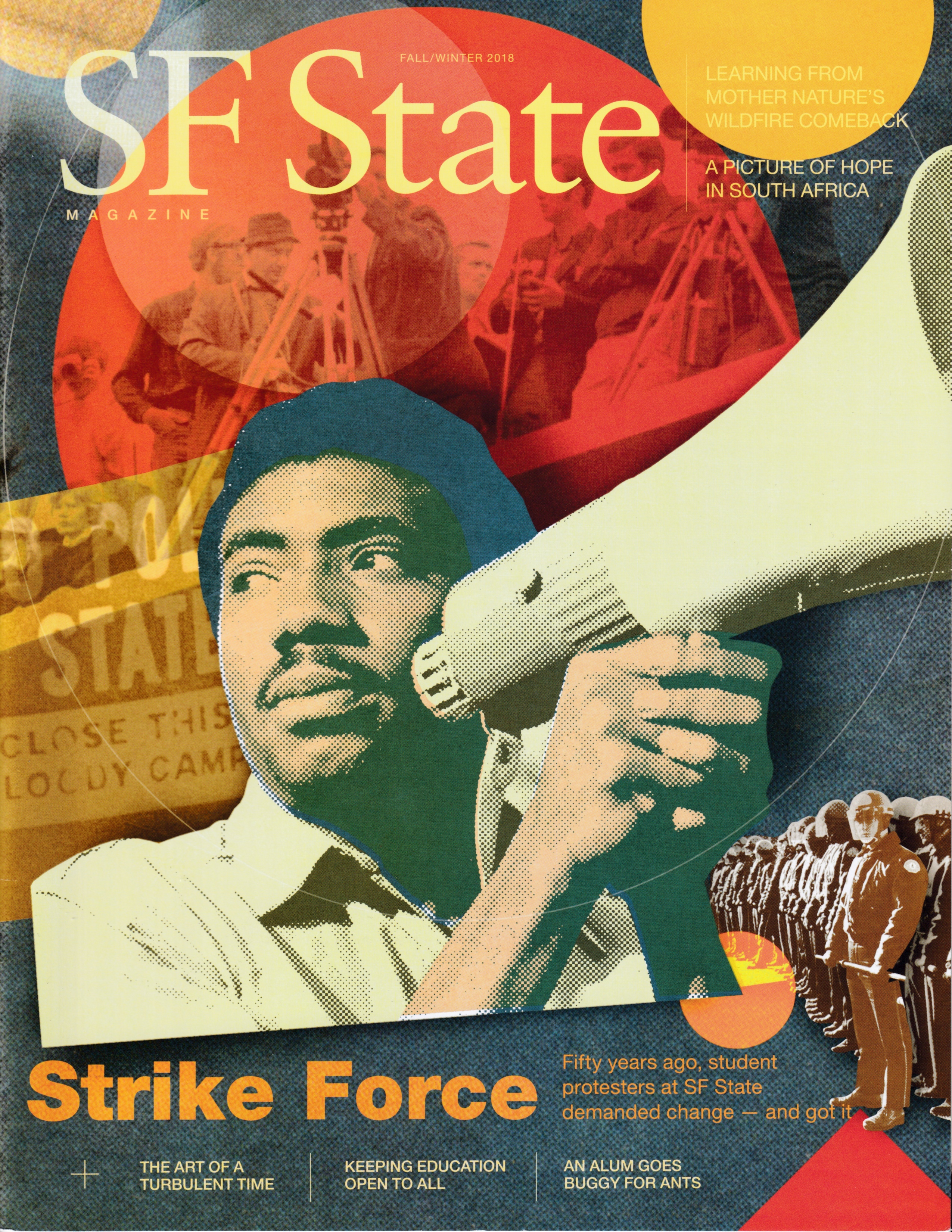 Peter Horvath holding a megaphone