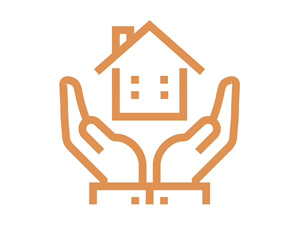illustration of hands reaching toward a house