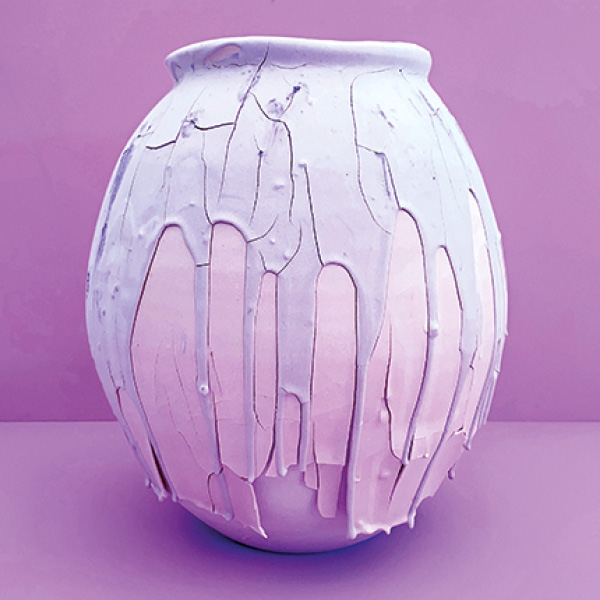 Purple/pink vase, art piece