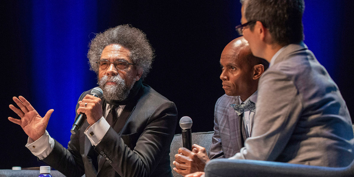 Dr. Cornel West in a conversation with members of the University community