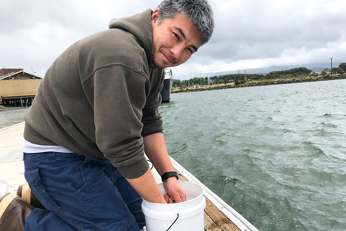 Chris Ikeda fishing at SF Bay