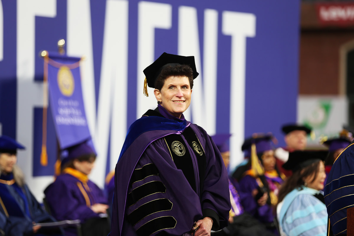 SFSU's first female president, Lynn Mahoney