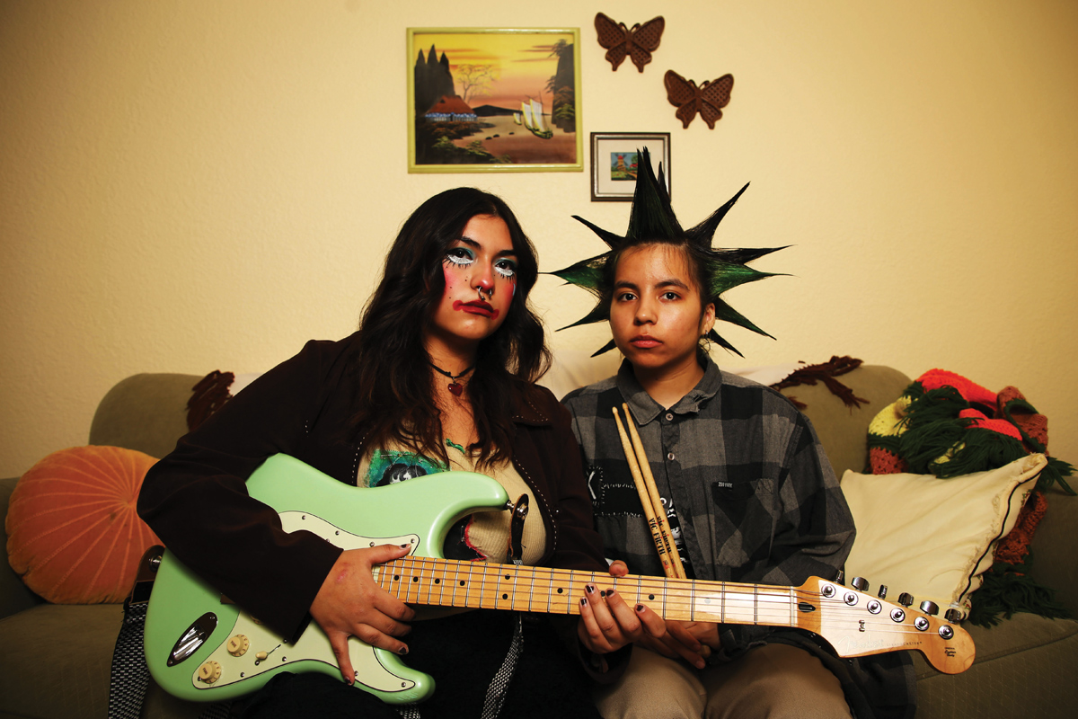 The Fresno-based femme punk band Besos4Baby: Gracie Torres (left) and Autumn Cedillo