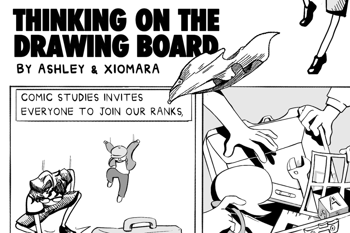 cover art of comic book 'thinking on the drawing board'