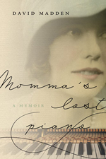 cover art of "Momma's Lost Piano" which shows a close up of a woman's face